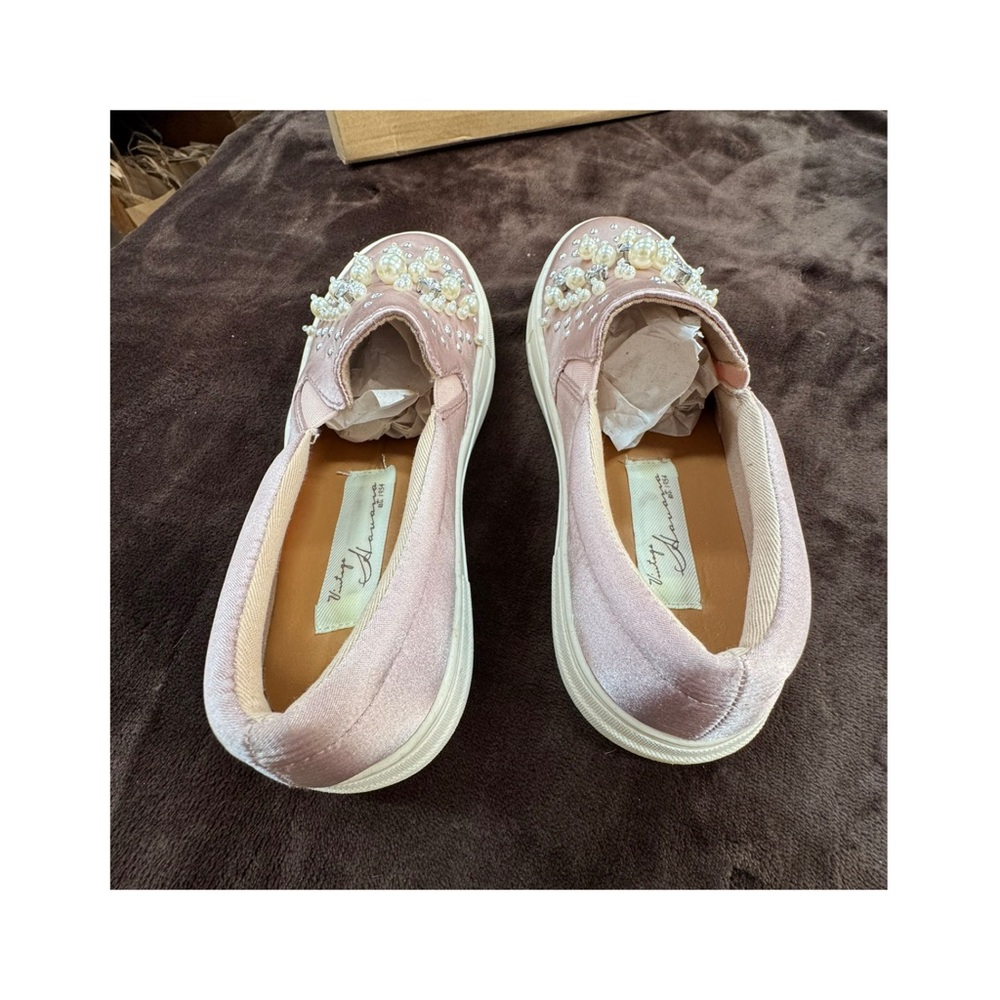 Vintage Havana Elegant Pink Slip-On Sneakers with Pearl Detailing size 8.5 - Picture 5 of 9